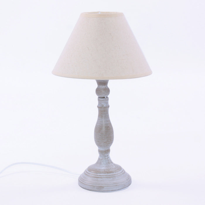 Lampada da Tavolo Ø20xH35 cm in MDF Design Classico Grigio