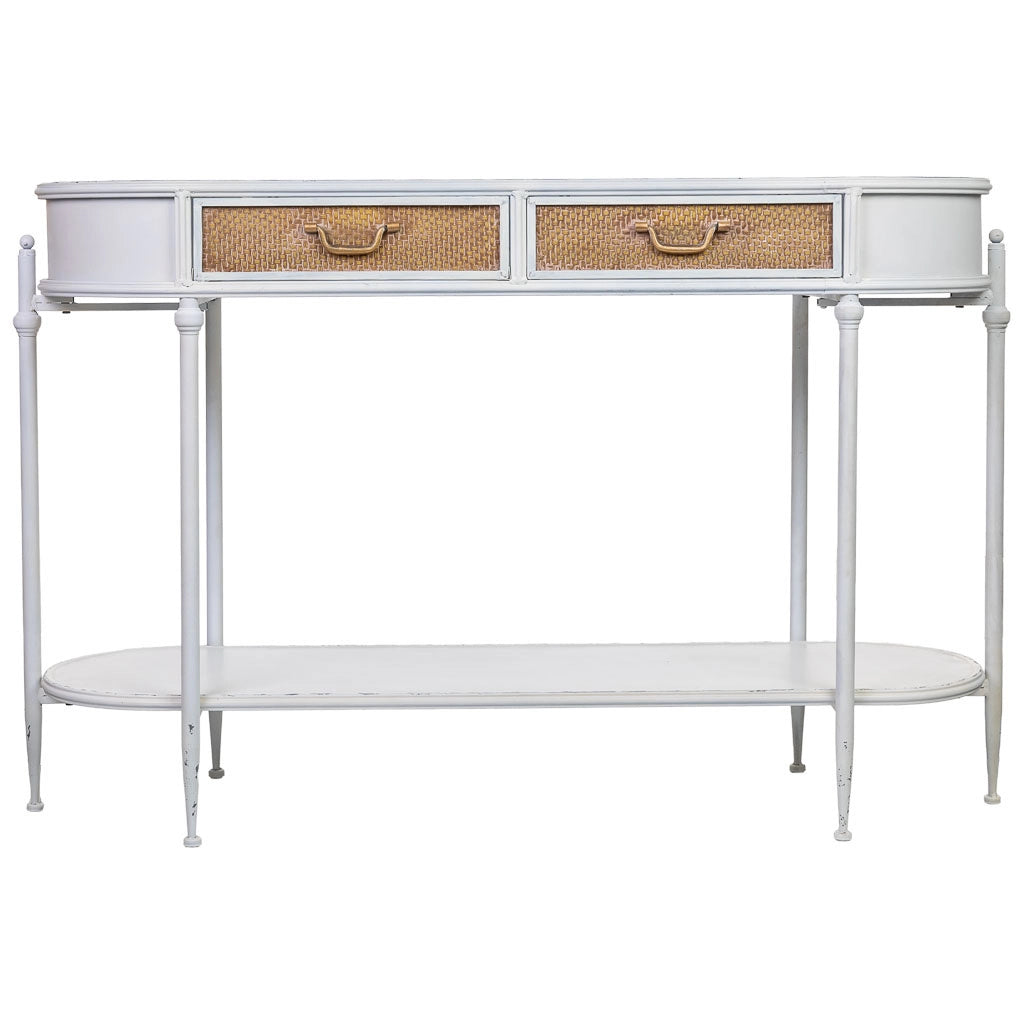 Mobili d'ingresso in metallo bianco 125x41x81h cm