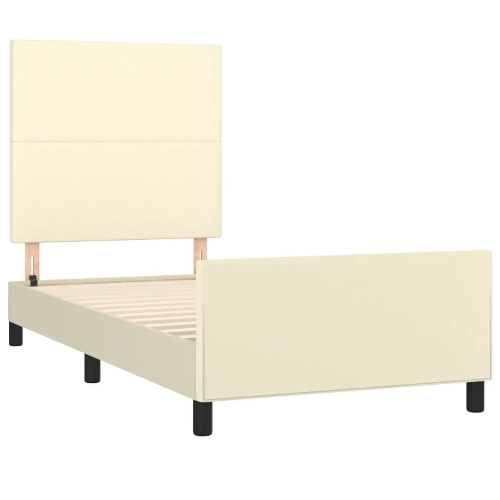 Giroletto con Testiera Crema 90x200 cm in Similpelle 3125429