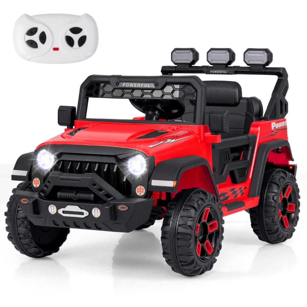 Auto elettrica 12V per bambini con telecomando connessione wireless porta USB, Macchina giocattolo Rosso