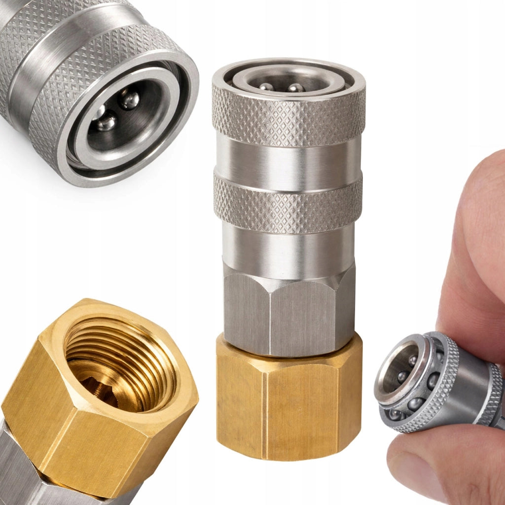 Presa Rapida M18 INOX – Acciaio Inossidabile | 180 Bar | Compatibile con Idropulitrici, Lance, Accessori Alta Pressione