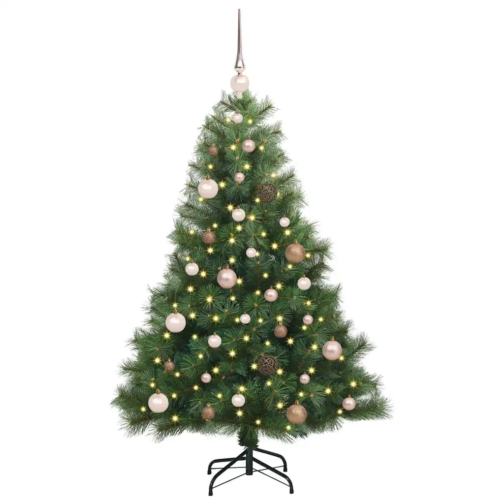 Albero di Natale | Decorazioni natalizie artificiale con 150 LED Verde 150 cm PE e PVC