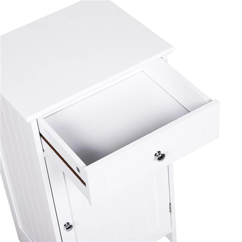 MOBILETTO DA BAGNO CON ANTA E CASSETTO BIANCO 43 X 34 X 77CM