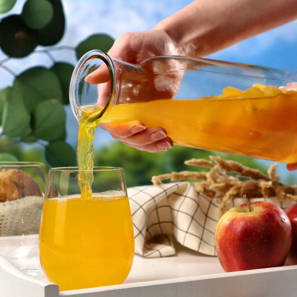 Caraffa in vetro KADAX da 1000 ml (1 litro) per acqua, vino e altre bevande, con tappo.