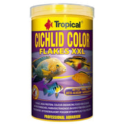 Tropical Cichlid Color Flakes XXL 1000ml/160gr - Mangime Base Intensifica i Colori dei Ciclidi - con beta-glucano e ortiche
