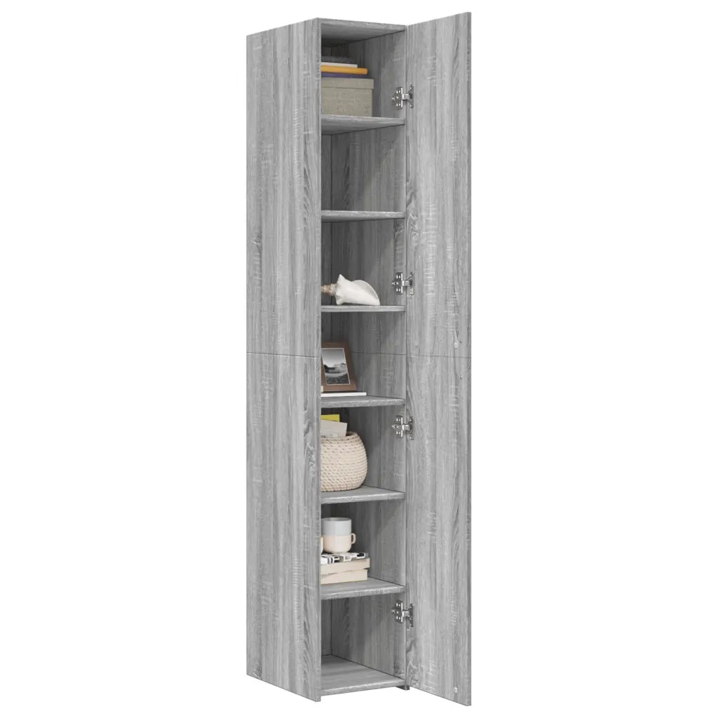 Credenza Grigio Sonoma 30x42,5x185 cm in Legno Ingegnerizzato