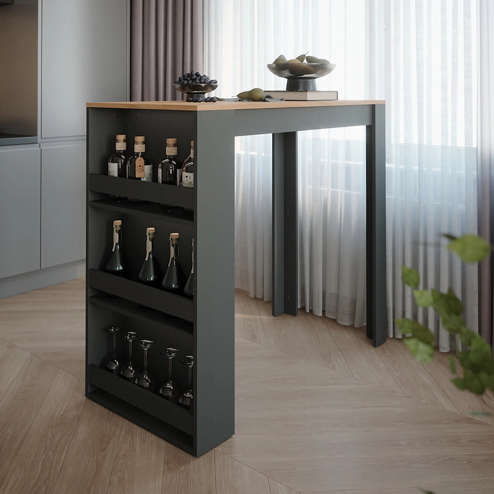 Vicco Tavolo da bar Quercia dorata/antracite 57 x 117 cm