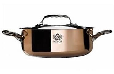 DE BUYER 6241.24 Prima Matera Casseruola bassa con coperchio in rame e acciaio inox 24 cm spessore 2 mm capacita' 3.1 l colore Rame e Acciaio Inox