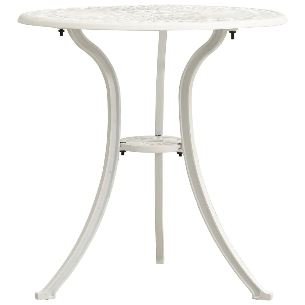 Set da giardino bistrot mobili da giardino per esterno 3 pezzi in fusione di alluminio bianco 02_0013500