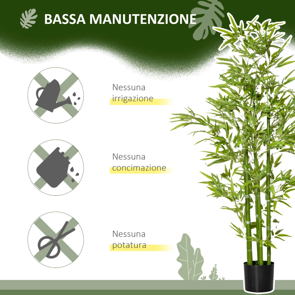 Pianta Finta di Bamb¨´ ¨C zephmum ¨C 150cm con vaso verde per interno esterno