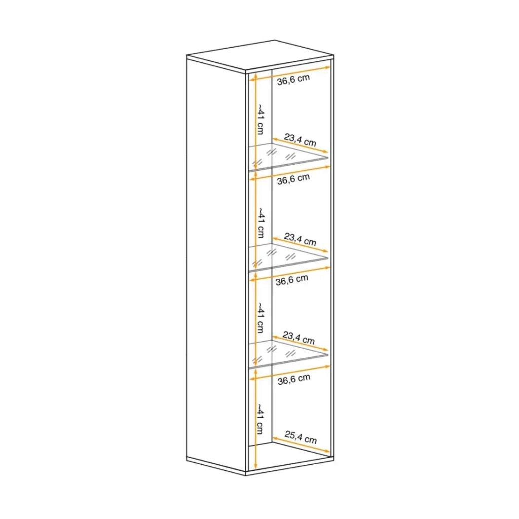 Vetrina FLY 1 porta in vetro - Colore rovere chiaro - LED