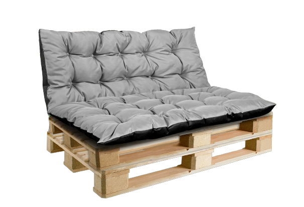 AIO FACTORY Cuscino da giardino impermeabile grigio 120x80 cm per panca in pallet
