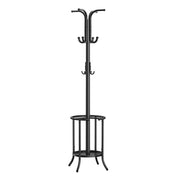 Appendiabiti con portaombrelli 12 ganci struttura in metallo 40 x 40 x 175 cm per ingresso soggiorno camera da letto nero 12_0007089