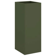 Fioriera rialzata color oliva per piante fiori e patio/giardino 32 x 29 x 75 cm acciaio verde 02_0038693