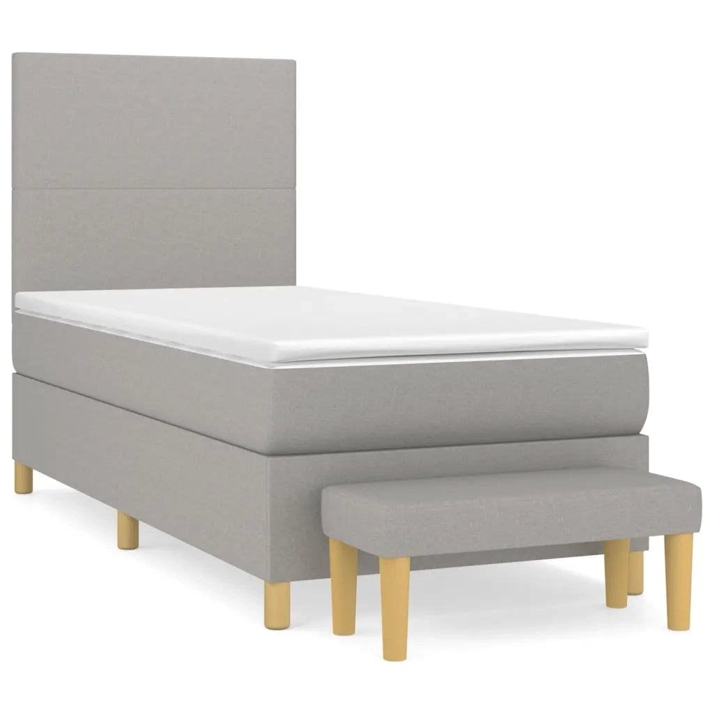 Giroletto a Molle con Materasso Grigio Chiaro 80x200 cm Tessuto cod mxl 63977