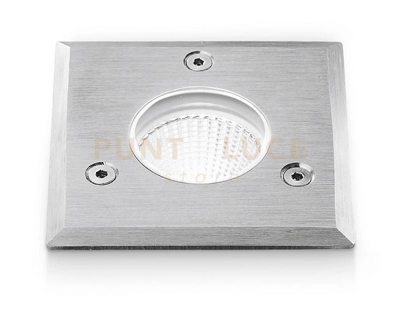 GES543- SEGNAPASSI IN ALLUMINIO E ACCIAIO  AISI 306 LED 4000K 395LM 5W QUADRATO