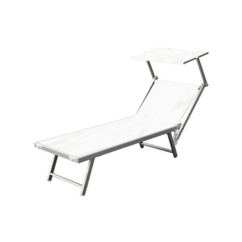 C LETTINO IN ALLUMINIO PLAYA C/PARASOLE BIANCO- 2,0 pz
