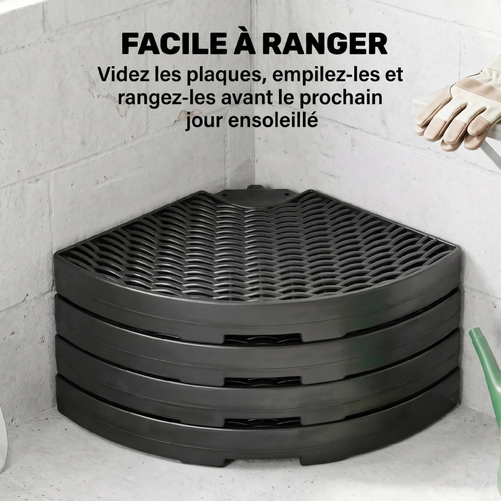 Base per Parasole ¨C zephmum ¨C 100x100x8 cm HDPE Effetto Rattan Nero