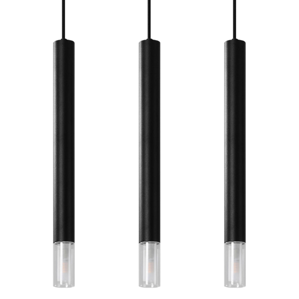 Lampadario SULTAN 3 Pure Lume nero metallo/vetro G9