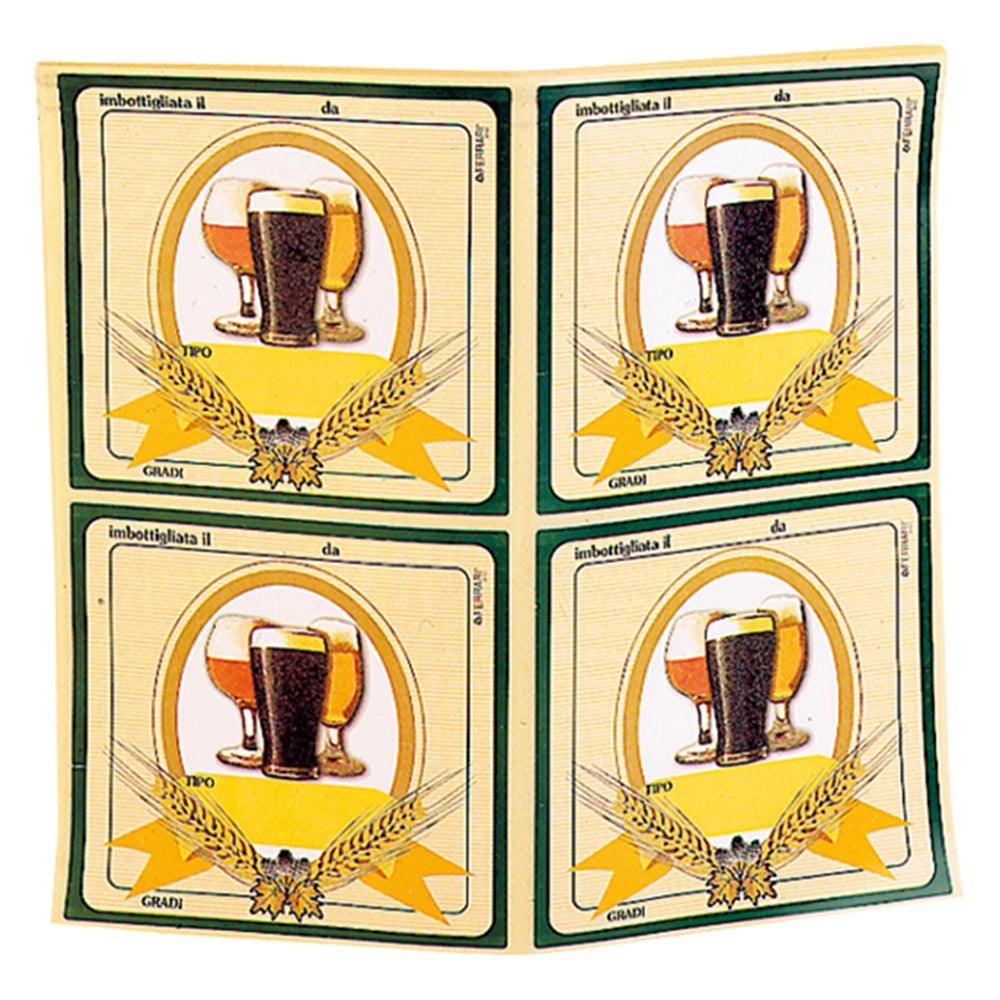 ETICHETTE ADESIVE PER BIRRA cm 8 x 10  - FERRARI GROUP