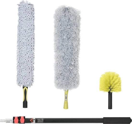 Stendardo Stoffa 4 in 1 Estensibile con Microfibra e Accessori - Asta Telescopica fino a 180 cm di Lunghezza