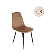 Set di 4 sedie Arter, Poltrona rivestita in velluto, Sedia da pranzo imbottita, Seduta per riunioni, 45x56h87 cm, Sabbia