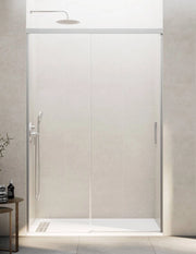 Porta doccia scorrevole 1+1 THALASSA (BASIC) 190 cm Profilo Nichel vetro trasparente