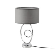 Lampada da tavolo E14 metallo e poliestere altezza 50 cm cromo e grigio 03_0009549