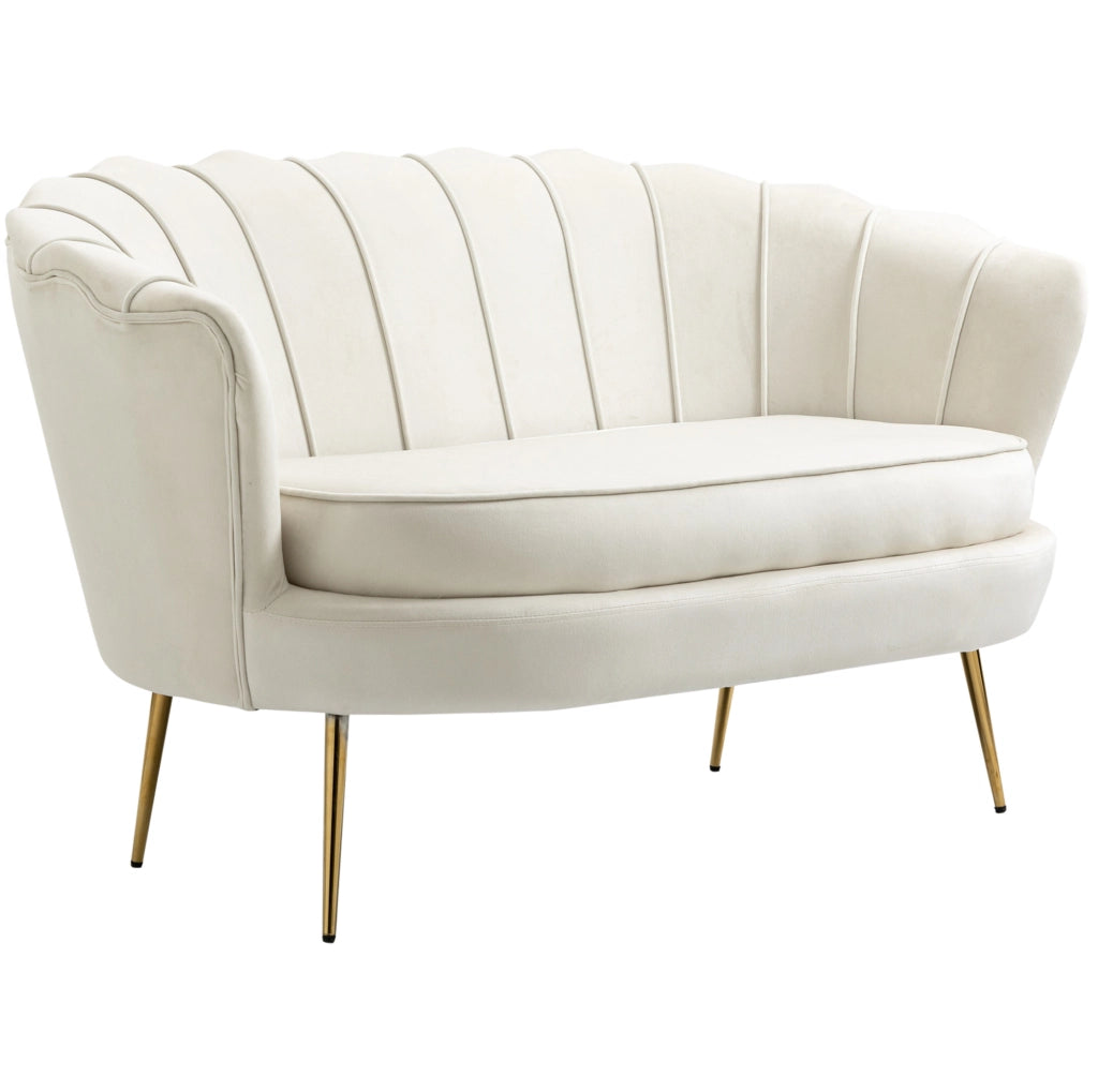Divano 2 posti 130x77 cm avorio – schienale alto, senza materasso