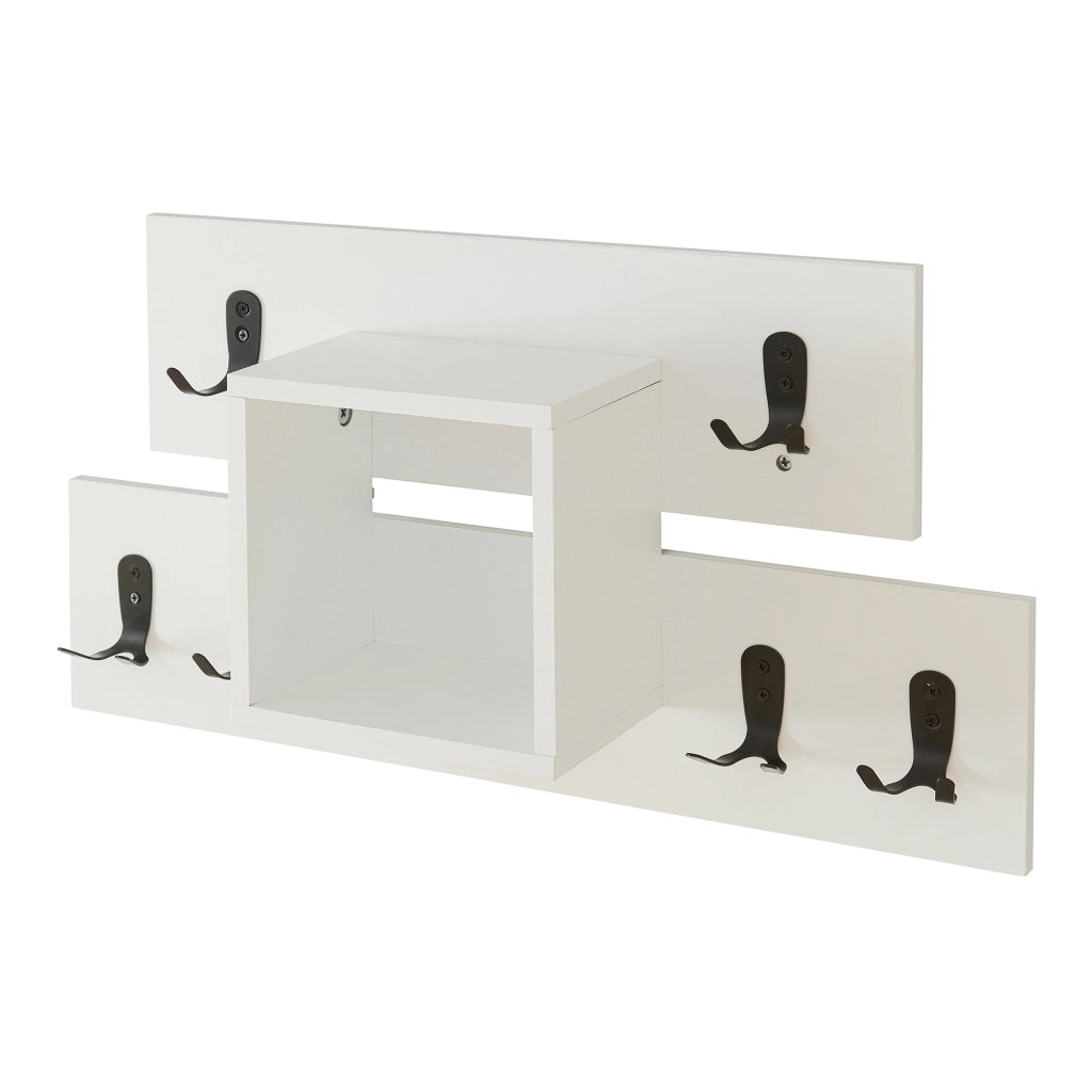 Appendiabiti a Parete Vänd con Scomparto Aperto 32 x 60 x 14 cm - Bianco [en.casa]