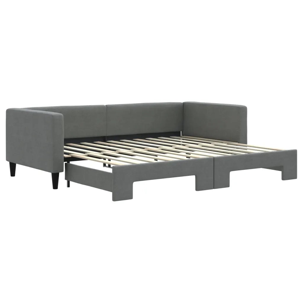 Divano letto | Sof¨¤ letto | Letto singolo Estraibile Grigio Scuro 90x200cm Tessuto