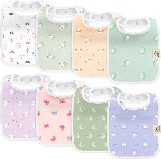 Set di 8 assorbenti biologici per bambini di entrambi i sessi - assorbenti di cotone superassorbente per neonati, bambini con denti da latte, nuovi nati, estremamente morbidi e lavabili in lavatrice
