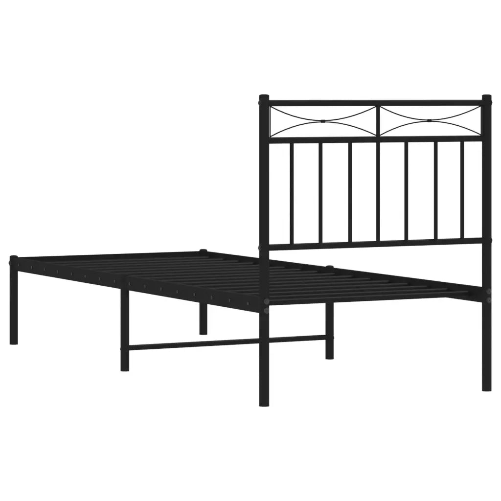 Giroletto con Testiera-Struttura Letto con testiera in Metallo Nero 80x200 cm 556909