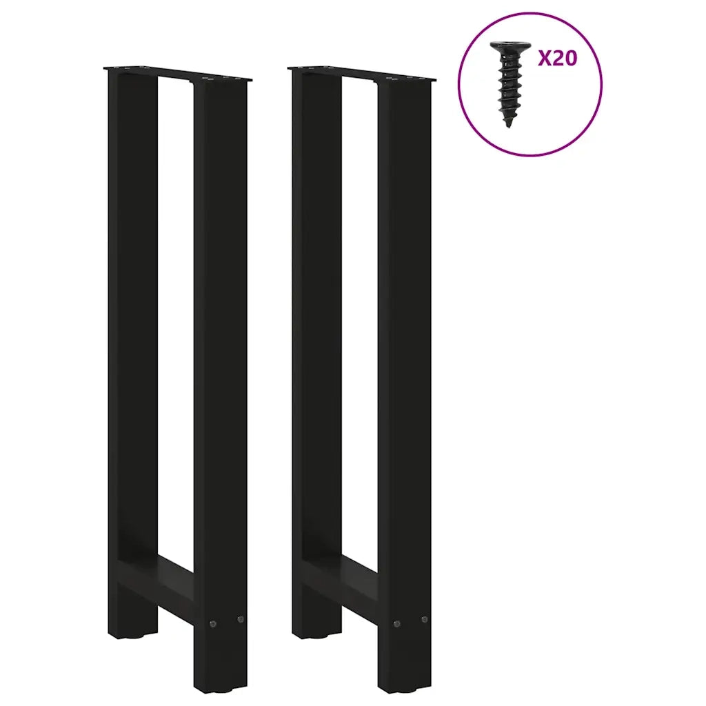 Gambe per tavolo da bar nere 2 pz 40x(100-101) cm in acciaio 4013336