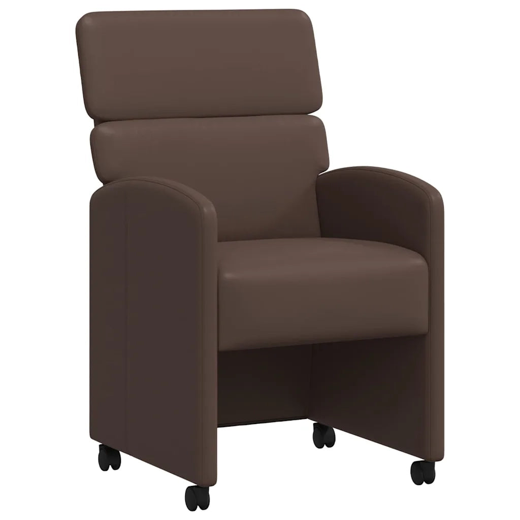 Sedie da Pranzo con Ruote 2 pcs Marrone 58 x 65 x 98 cm 42017885