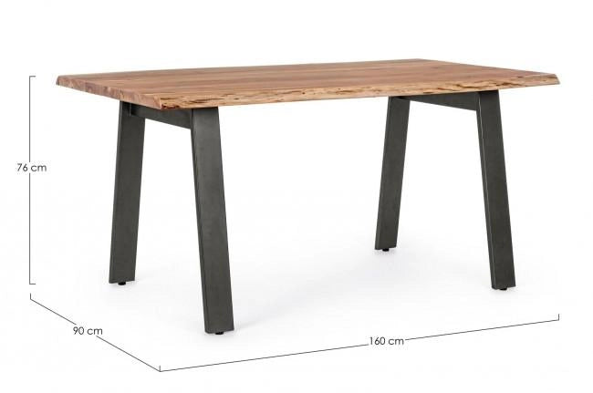 Tavolo da Giardino 160x90x76 cm in Acciaio e Legno