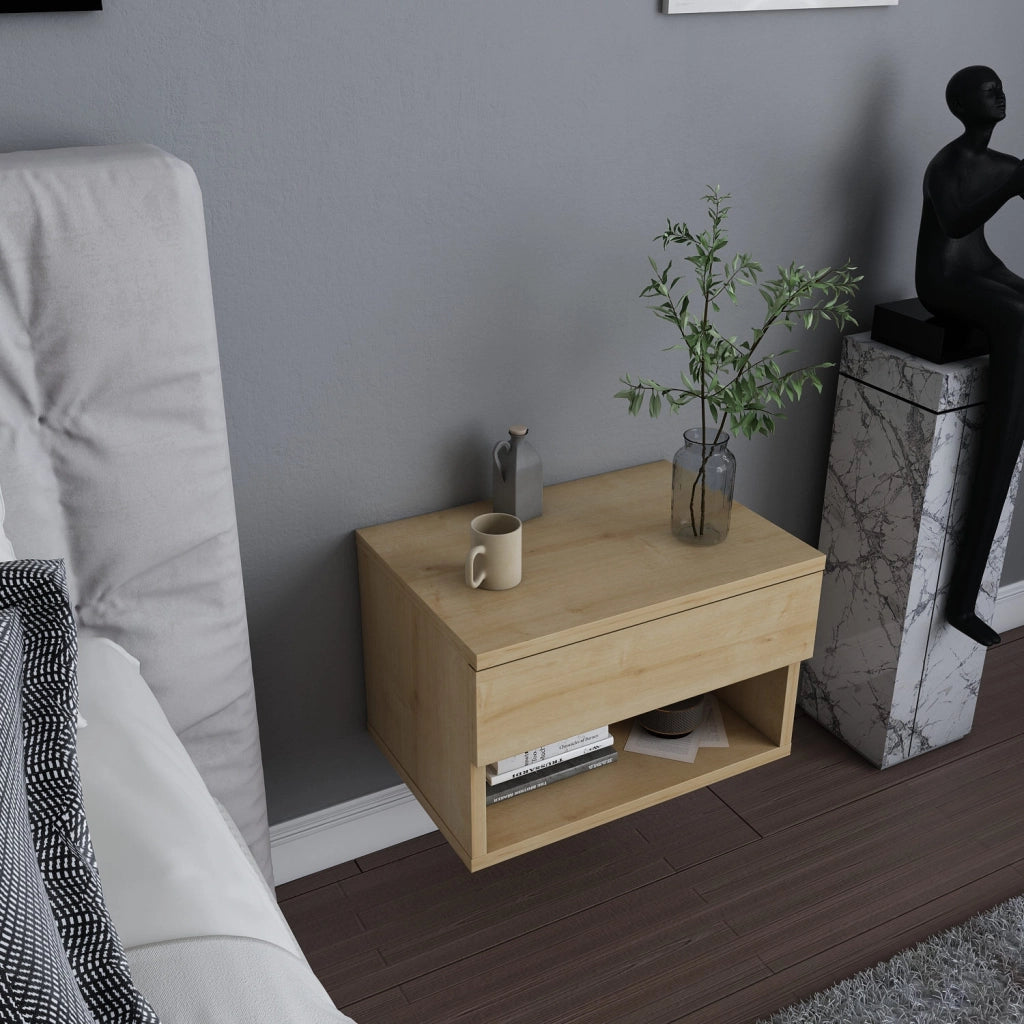 Comodino in legno "Jamot" - 45 x 29 x 32 cm - Beige