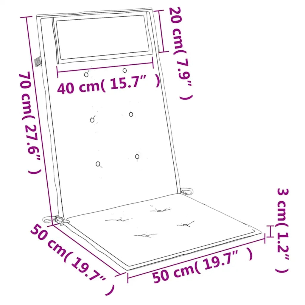 Cuscini Sedia con Schienale Alto 4 pz Blu Chiaro Tessuto Oxford 361887