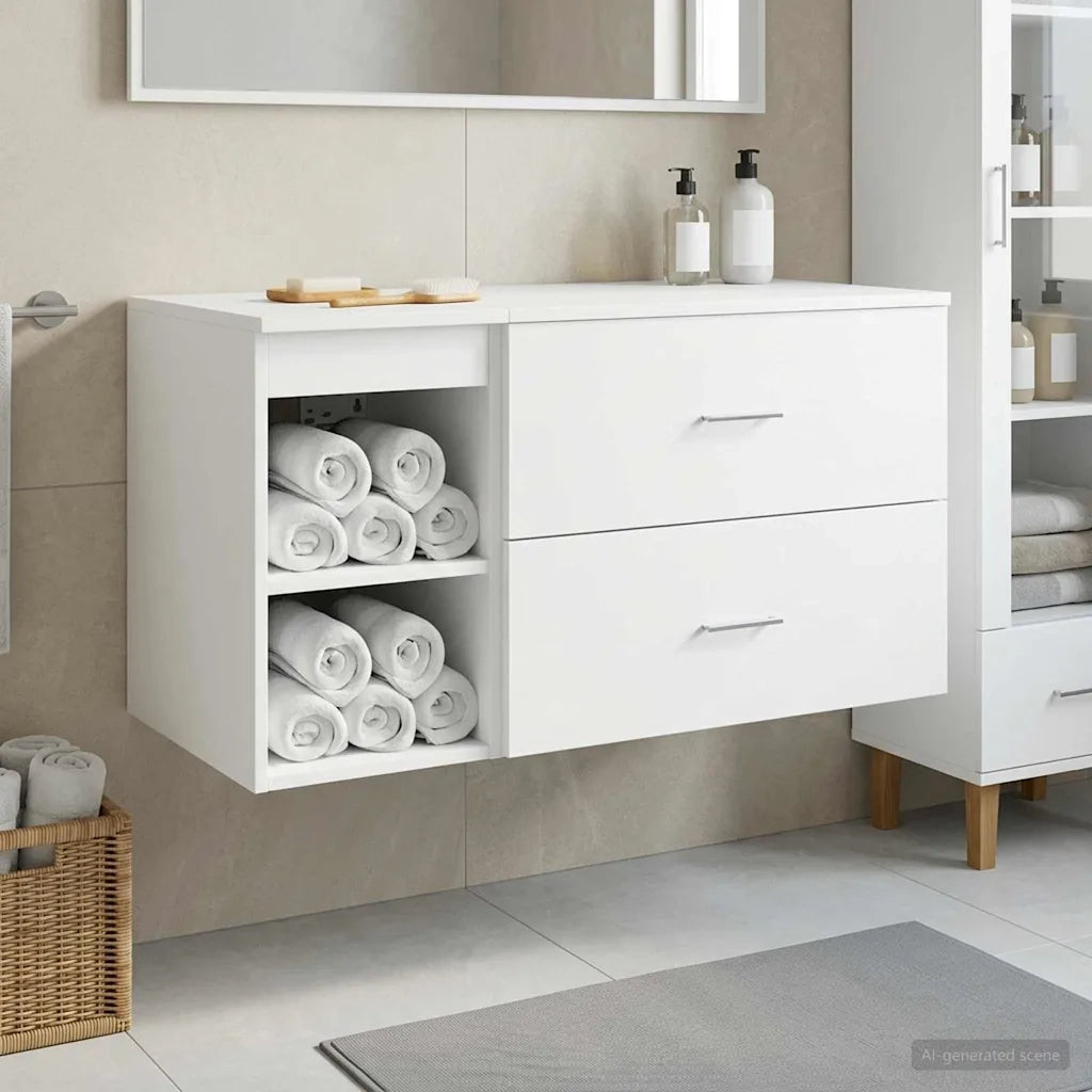 Set di mobili per il bagno 2 pcs Bianco Legno ingegnerizzato 3403936
