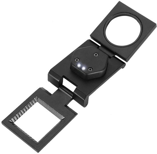 Vetrino portatile 30x - Opvougable - Con lente e luce LED - Disegno compatto - Per gioielli e monete - Microscopio portatile