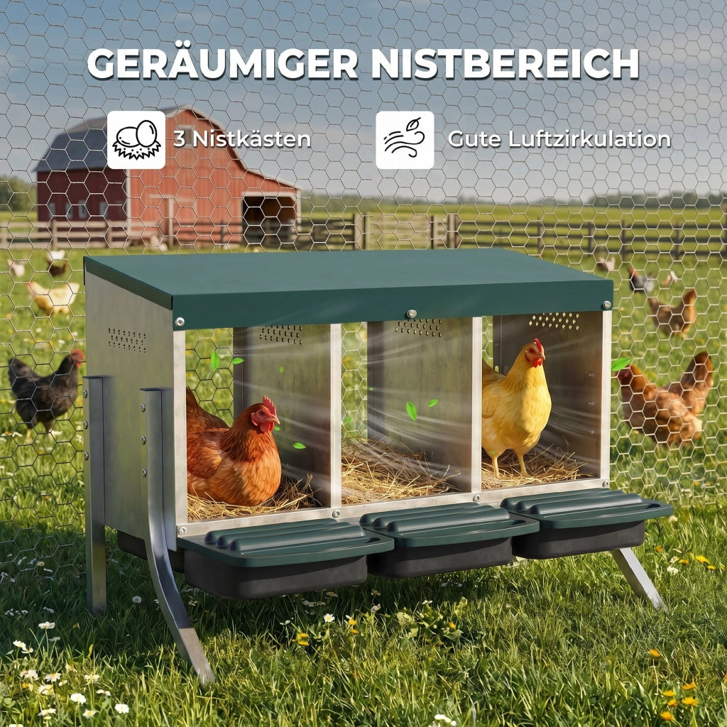 Nido per Galline con Ventilazione ¨C zephmum ¨C Argento 84x55x61 cm