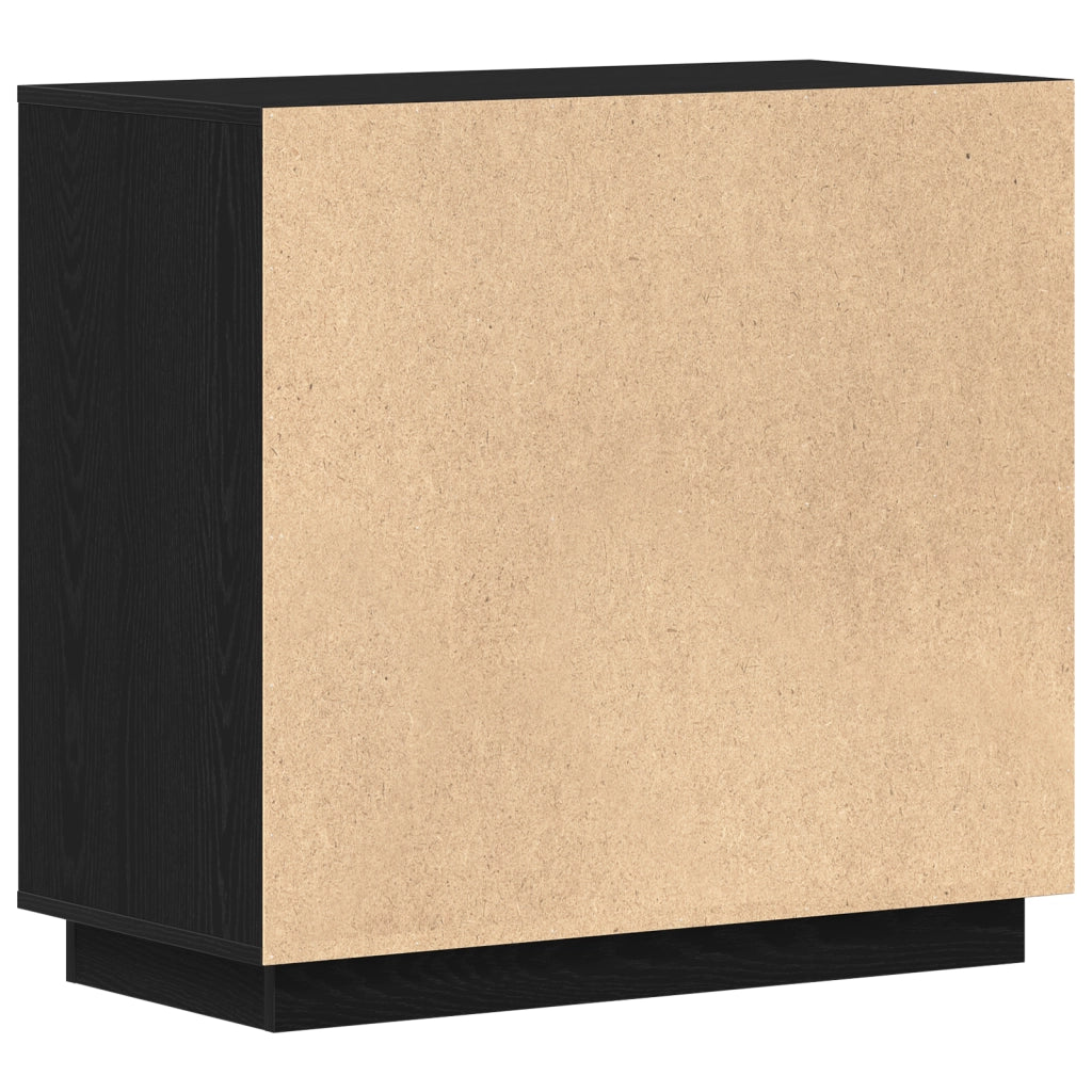 Credenza in Rovere Nero 80x34x75 cm in Legno Ingegnerizzato