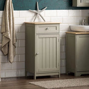 Cassettone da bagno a pavimento - 1 porta e 1 cassetto - eucalipto grigio - archiviazione - 1 pezzo