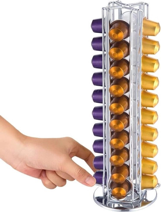 Sostegno capsule Nespresso - Sostegno rotante per 40 capsule di caffè - Sostegno per capsule Nespresso in alluminio