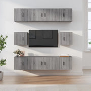 Set Mobili Porta TV 8pz Grigio Sonoma in Legno Multistrato 3188676