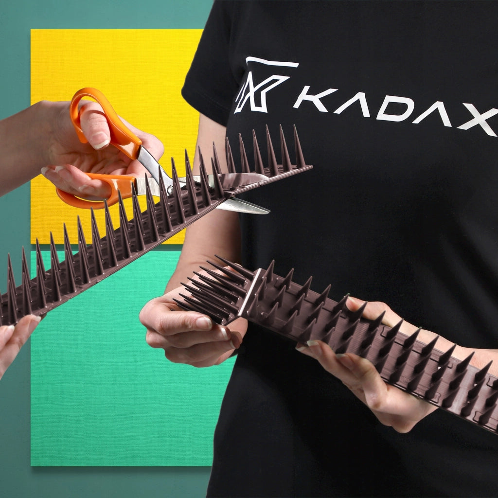 Punte anti-piccioni KADAX, 51 cm, in plastica densa e resistente, confezione da 12 pezzi.