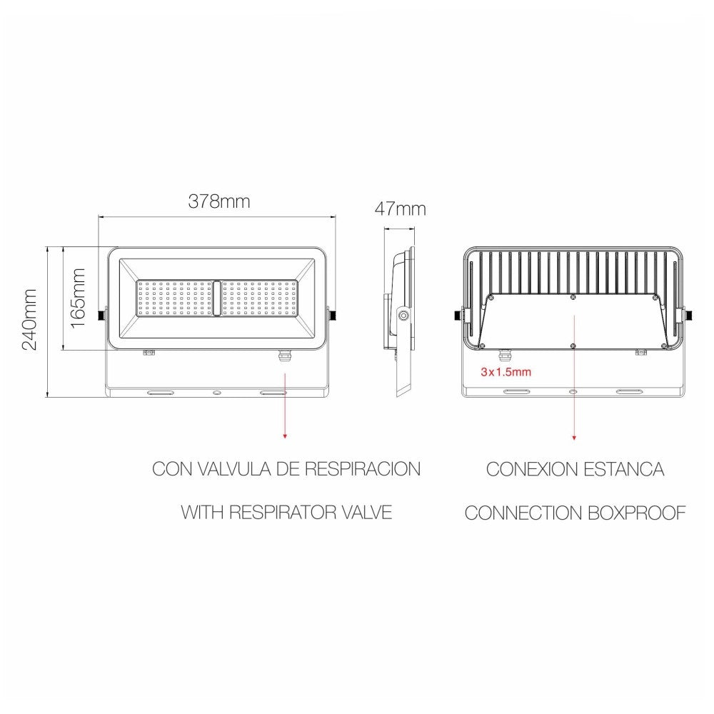Proiettore LED da esterno Polaris 100W CCT IP65 120° - 3000K/4000K/5000K - Bianco opaco Beneito & Faure