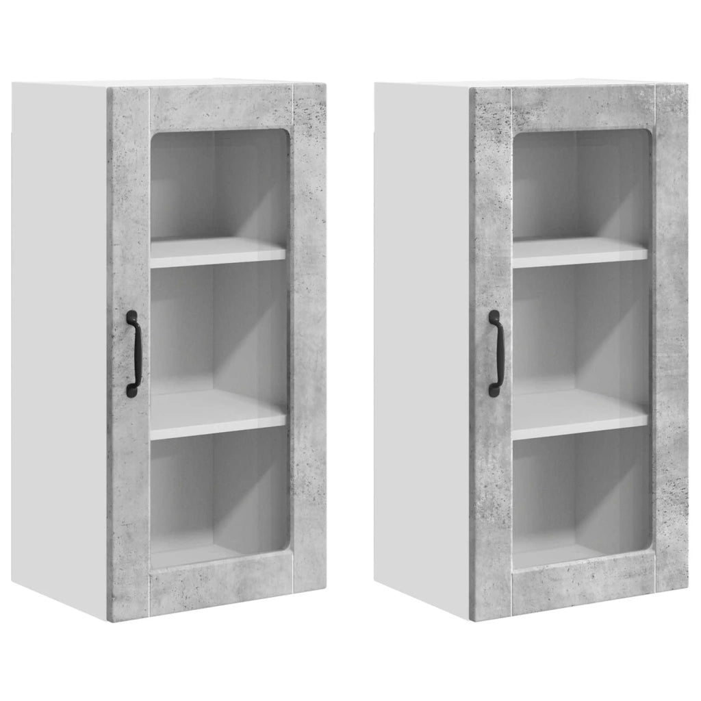 Mobile in vetro da parete LUCCA 2 pcs Grigio Cemento