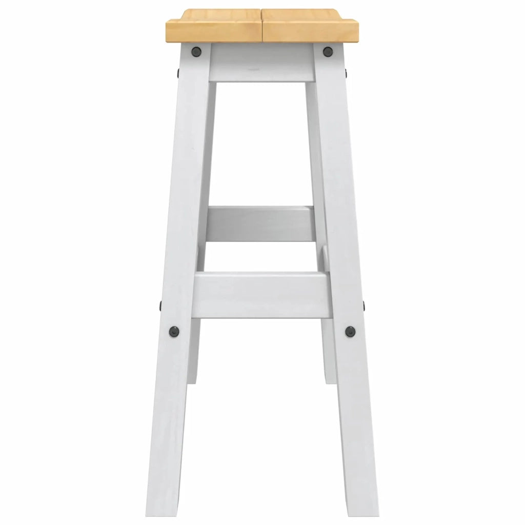 Sgabello da bar 2 pz Bianco e Cera di Miele 44 x 30 x 63 cm 42033391
