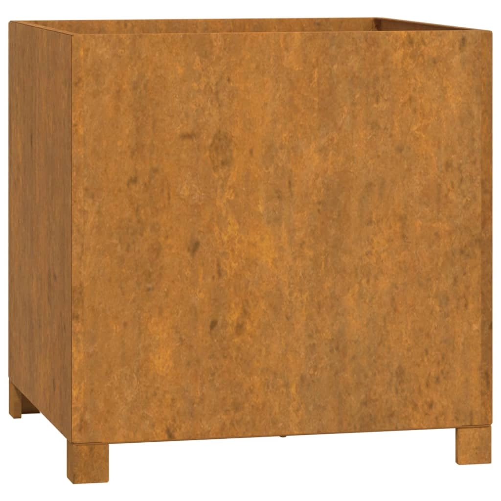 Fioriera rialzata con gambe set da 2 finitura ruggine 49 x 47 x 50 cm acciaio corten marrone 02_0038878